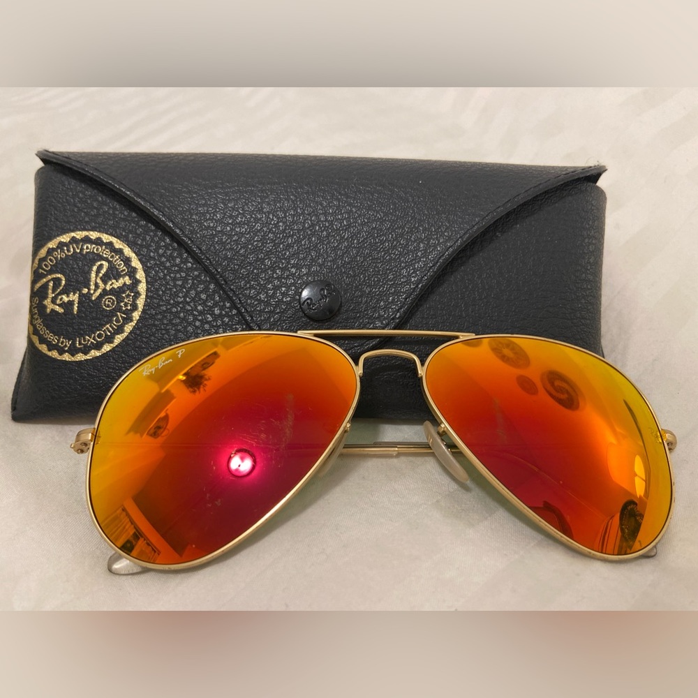 Aviator Flash Red Mirror Sunglasses